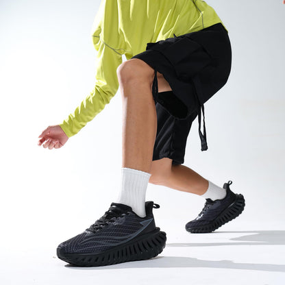 Men's Walking Running Shoes Lightweight Hollow Outsole for Shock Absorption High Rebounce Soft Insole Breathable Mesh Upper Non-Slip Sneakers for Jogging Gym Walking Athletic Workout