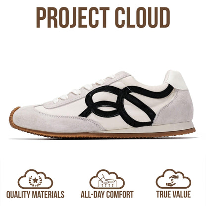 Project Cloud Womens Shoes with Leather Memory Foam Insole Trendy Sneakers for Women - Lightweight & Non-Slip Womens Sneakers Walking Shoes for Women Footwear (Lowy)