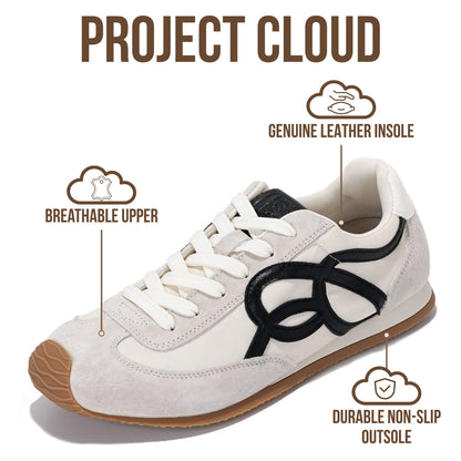 Project Cloud Womens Shoes with Leather Memory Foam Insole Trendy Sneakers for Women - Lightweight & Non-Slip Womens Sneakers Walking Shoes for Women Footwear (Lowy)