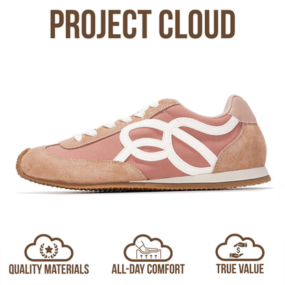 Project Cloud Womens Shoes with Leather Memory Foam Insole Trendy Sneakers for Women - Lightweight & Non-Slip Womens Sneakers Walking Shoes for Women Footwear (Lowy)