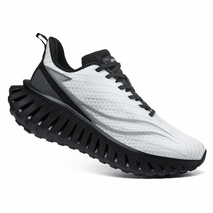 Men's Walking Running Shoes Lightweight Hollow Outsole for Shock Absorption High Rebounce Soft Insole Breathable Mesh Upper Non-Slip Sneakers for Jogging Gym Walking Athletic Workout