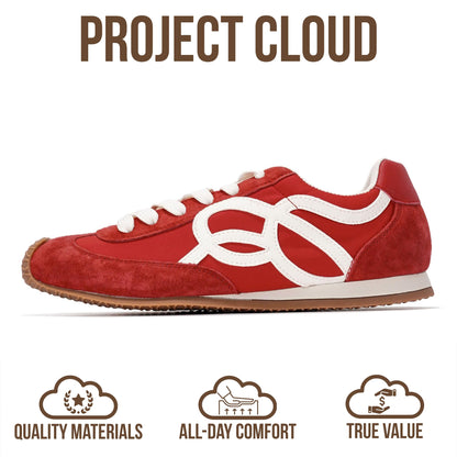 Project Cloud Womens Shoes with Leather Memory Foam Insole Trendy Sneakers for Women - Lightweight & Non-Slip Womens Sneakers Walking Shoes for Women Footwear (Lowy)