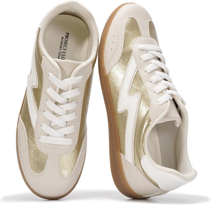 Project Cloud Fashion Sneakers for Women 2026 - Lace-Up Shoes Trendy Women Sneakers with Memory Foam Insole Women's Fashion Sneakers Non-Slip Womens Shoes (Irita)