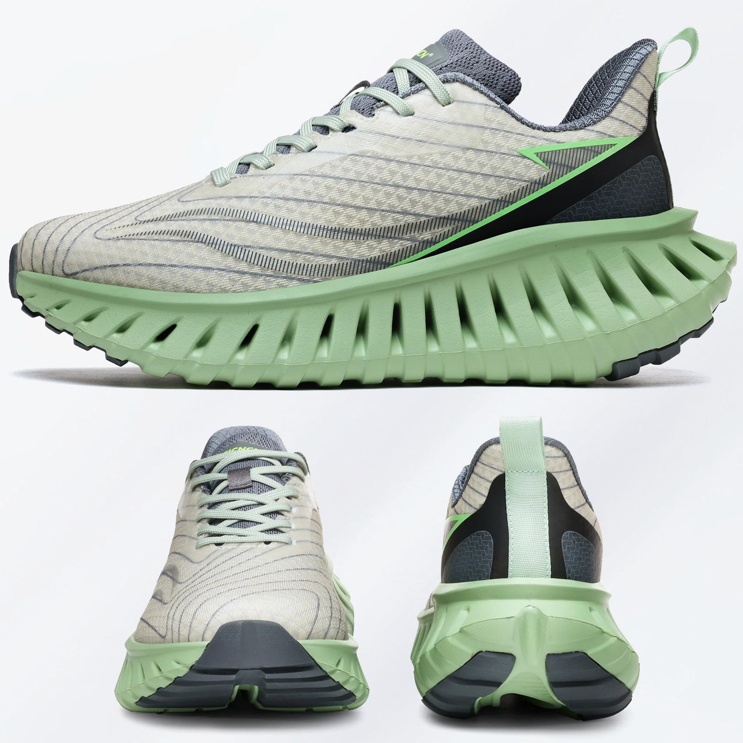 Men's Walking Running Shoes Lightweight Hollow Outsole for Shock Absorption High Rebounce Soft Insole Breathable Mesh Upper Non-Slip Sneakers for Jogging Gym Walking Athletic Workout