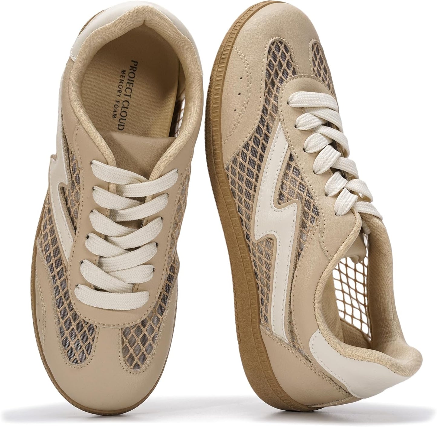 Project Cloud Fashion Sneakers for Women 2026 - Lace-Up Shoes Trendy Women Sneakers with Memory Foam Insole Women's Fashion Sneakers Non-Slip Womens Shoes (Irita)