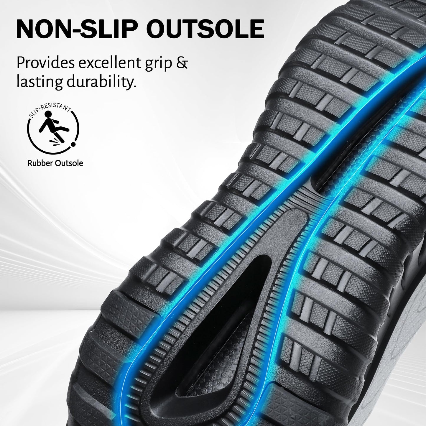 Men's Walking Running Shoes Lightweight Hollow Outsole for Shock Absorption High Rebounce Soft Insole Breathable Mesh Upper Non-Slip Sneakers for Jogging Gym Walking Athletic Workout