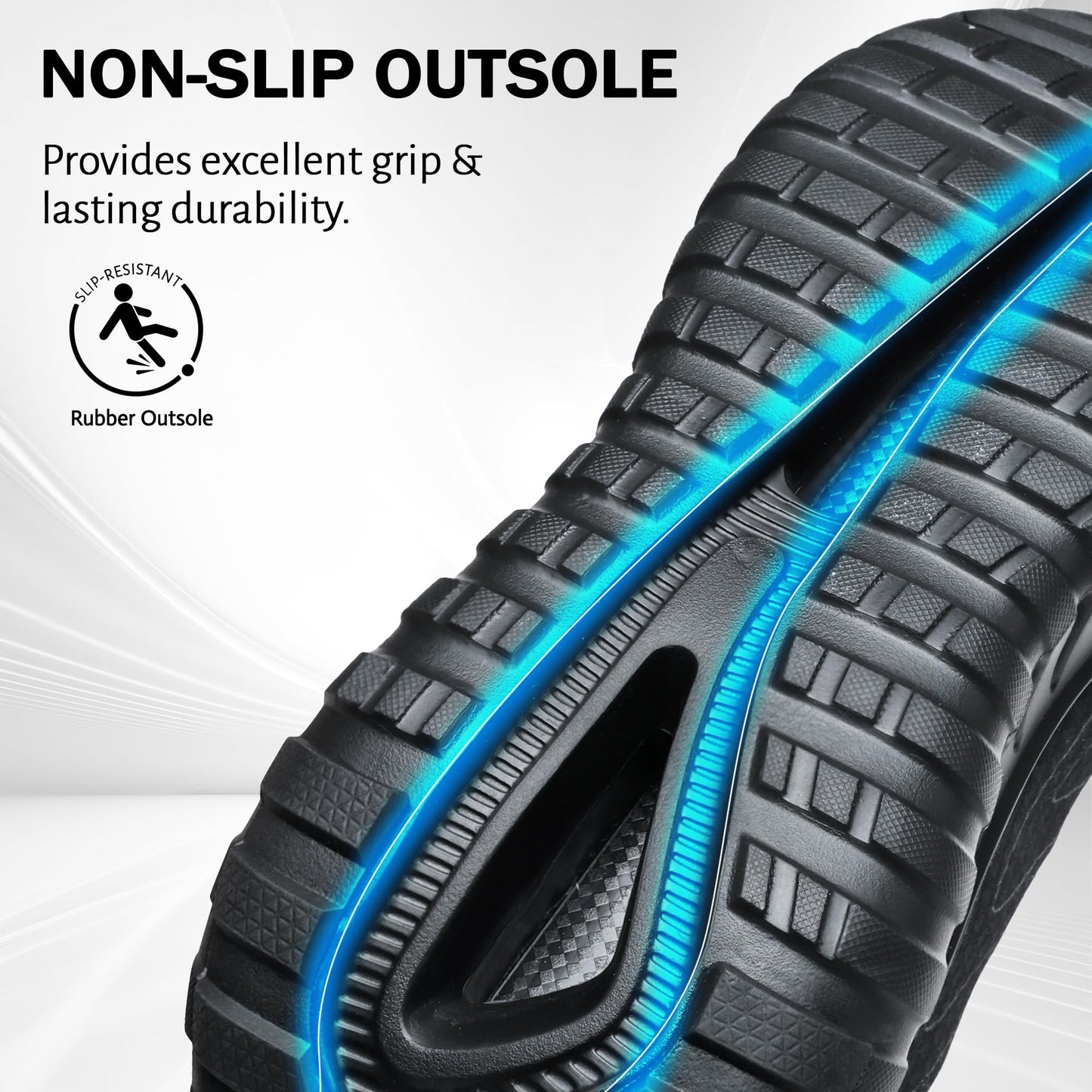 Men's Walking Running Shoes Lightweight Hollow Outsole for Shock Absorption High Rebounce Soft Insole Breathable Mesh Upper Non-Slip Sneakers for Jogging Gym Walking Athletic Workout
