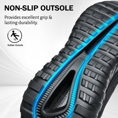 Men's Walking Running Shoes Lightweight Hollow Outsole for Shock Absorption High Rebounce Soft Insole Breathable Mesh Upper Non-Slip Sneakers for Jogging Gym Walking Athletic Workout