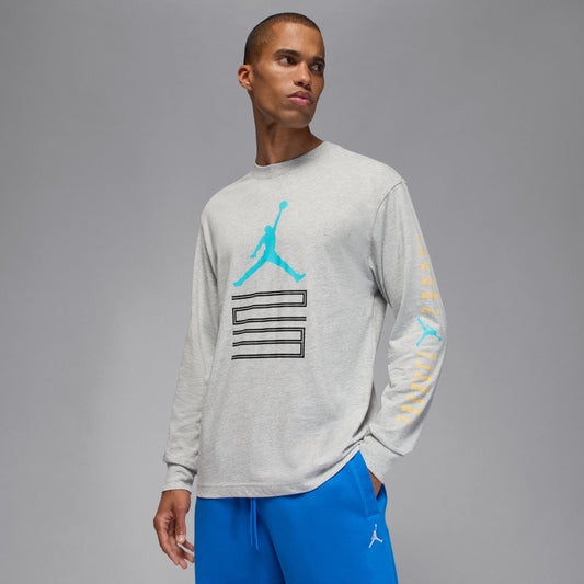 Air Jordan Mens Gamma Long Sleeve - Heather Grey