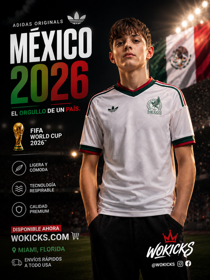 Adidas Kids Mexico 26 Away Jersey - White