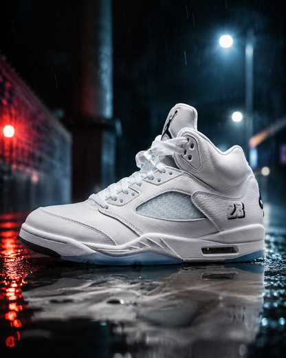 Air Jordan Mens 5 Retro - White Metallic